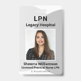 Professionele grijze werknemer ID-badge met barcod Badge