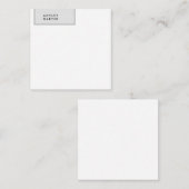 Professionele grijze witte platte minimalistische  notitiekaartje (Voorkant / Achterkant)
