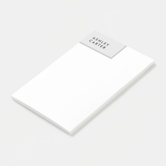 Professionele grijze witte platte minimalistische  post-it® notes (Schuin)