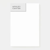Professionele grijze witte platte minimalistische  post-it® notes (Voorkant)