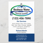 Professionele Groen Blauw Druk Wassen Service Flyer (Voorkant)