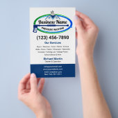 Professionele Groen Blauw Druk Wassen Service Flyer (Hand)