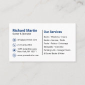 Professionele Groen Blauw Druk Wassen Service Visitekaartje (Achterkant)