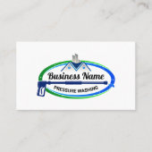 Professionele Groen Blauw Druk Wassen Service Visitekaartje (Voorkant)