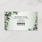 Professionele groen Floral Eucalyptus Leaves Visitekaartje (Achterkant)