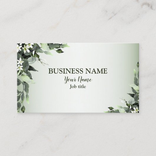 Professionele groen Floral Eucalyptus Leaves Visitekaartje (Voorkant)