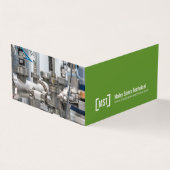 Professionele groen & wit twee foto's visitekaartje (Buitenkant)