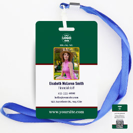 Professionele groene beveiligingsbadge: Foto & Bed Badge