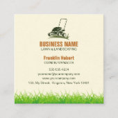 Professionele Groene Biege Lawncare Landscaping Mo Vierkante Visitekaartje (Voorkant)