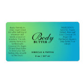 Professionele groene blauw-lichaampotterlabels etiket (Voorkant)