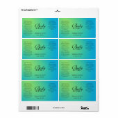 Professionele groene blauw-lichaampotterlabels etiket (Full Sheet)
