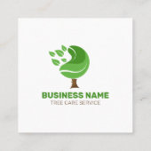 Professionele Groene Bruine Boom Service Lawncare  Vierkante Visitekaartje (Achterkant)