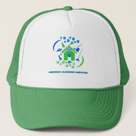 Professionele groene en blauwe schoonmaakdiensten  trucker pet