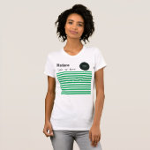 Professionele groene en witte strepen met Logo T-shirt (Voorkant volledig)