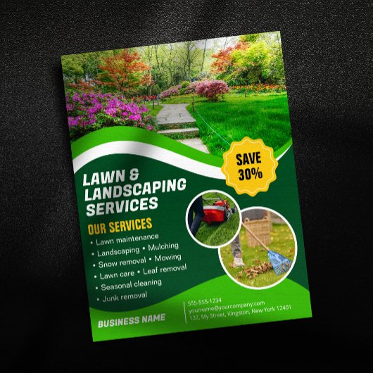 Professionele groene gazonverzorging Landschapsarc Flyer