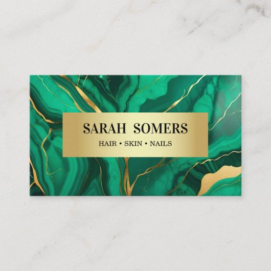 Professionele Groene Gouden Agaat Visitekaartje (Voorkant)
