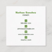 Professionele Groene Grasverzorging Tuinieren Maai Vierkante Visitekaartje (Voorkant)