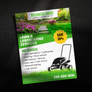 Professionele groene landschapsarchitectuur grasve flyer
