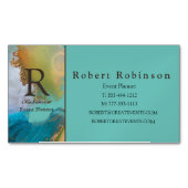 Professionele, groene lichtblauwe Blauwgroen marme Magnetisch Visitekaartje (Voorkant)