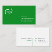 Professionele groene linnen textuur visitekaartjes (Voorkant / Achterkant)