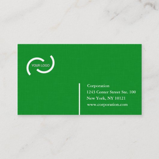 Professionele groene linnen textuur visitekaartjes (Voorkant)