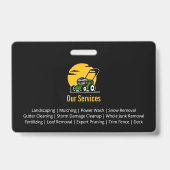 Professionele Groene Maai Service Gele Zon Badge (Achterkant)