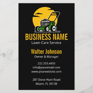 Professionele Groene Maai Service Gele Zon Flyer