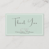 Professionele Groene Minimalist Dank u kaart Visitekaartje (Voorkant)