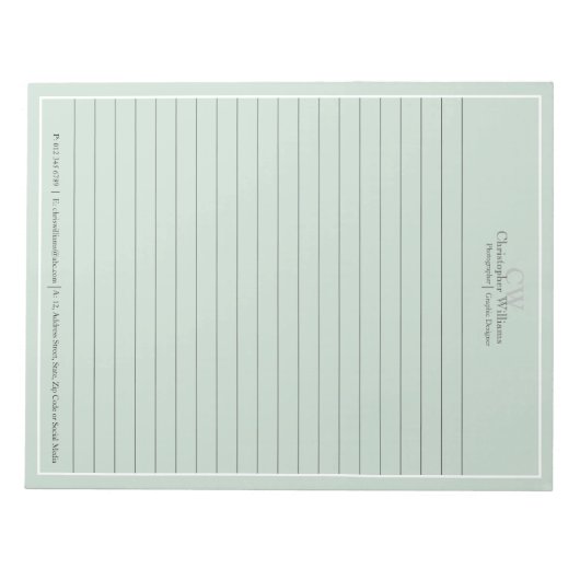 Professionele Groene Minimalist Notitieblok (Voorkant)