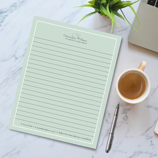 Professionele Groene Minimalist Notitieblok