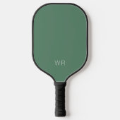 Professionele Groene Monogram Initialen Pickleball Paddle (Voorkant)