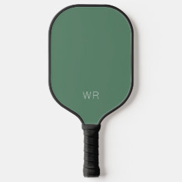 Professionele Groene Monogram Initialen Pickleball Paddle