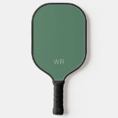 Professionele Groene Monogram Initialen Pickleball Paddle (Achterkant)