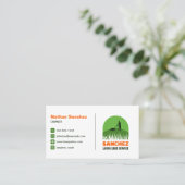 Professionele Groene & Oranje Grasverzorging maaie Visitekaartje (Staand voorkant)