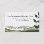 Professionele, groene vertakking, Natuur in landsc Visitekaartje (Achterkant)