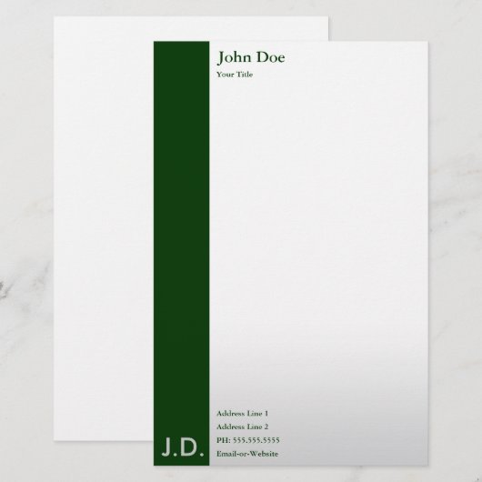 professionele groenen briefpapier (Voorkant / Achterkant)