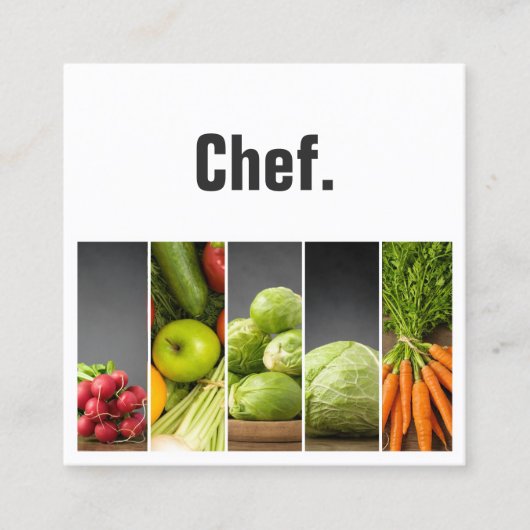 Professionele groenten Nutritionist Chef Vierkante Visitekaartje (Voorkant)