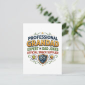 Professionele Grootvader Opa-grapjes & Hapjes Briefkaart (Staand voorkant)