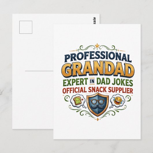Professionele Grootvader Opa-grapjes & Hapjes Briefkaart (Voorkant / Achterkant)