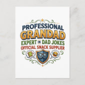 Professionele Grootvader Opa-grapjes & Hapjes Briefkaart (Voorkant)