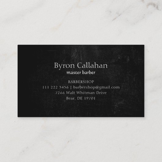 Professionele Grunge Barber Stylist Barbershop Visitekaartje (Achterkant)