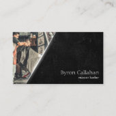 Professionele Grunge Barber Stylist Barbershop Visitekaartje (Voorkant)