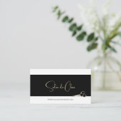 Professionele Haarsalon Gouden Schaar Haarstylist Visitekaartje (Staand voorkant)