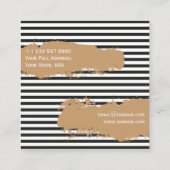 Professionele haarstijllijst Gold Black White Mode Vierkante Visitekaartje (Achterkant)