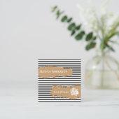 Professionele haarstijllijst Gold Black White Mode Vierkante Visitekaartje (Staand voorkant)