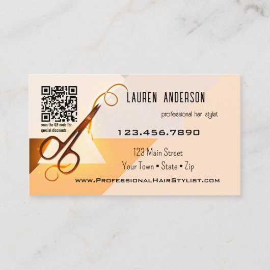 Professionele Haarstylist Beauty QR-code Visitekaartje (Achterkant)