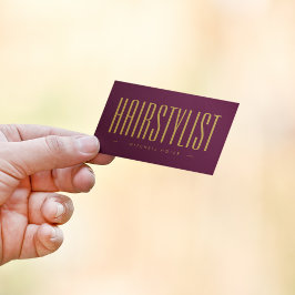 Professionele Haarstylist Bourgogne en goud Visitekaartje