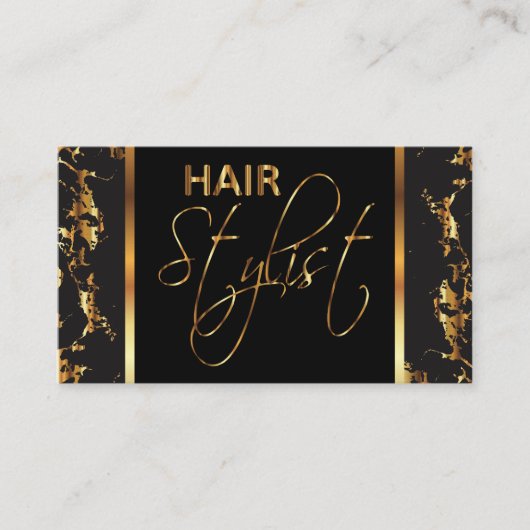 Professionele haarstylist - Gold marmer Visitekaartje (Voorkant)