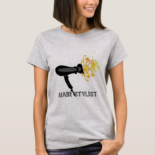 Professionele haarstylist Salon Beauticien droger T-shirt (Voorkant)