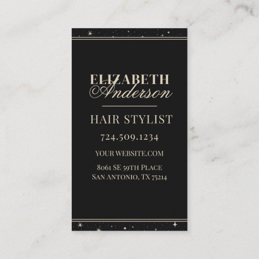 Professionele Hair Stylist Beauty Salon Visitekaartje (Achterkant)